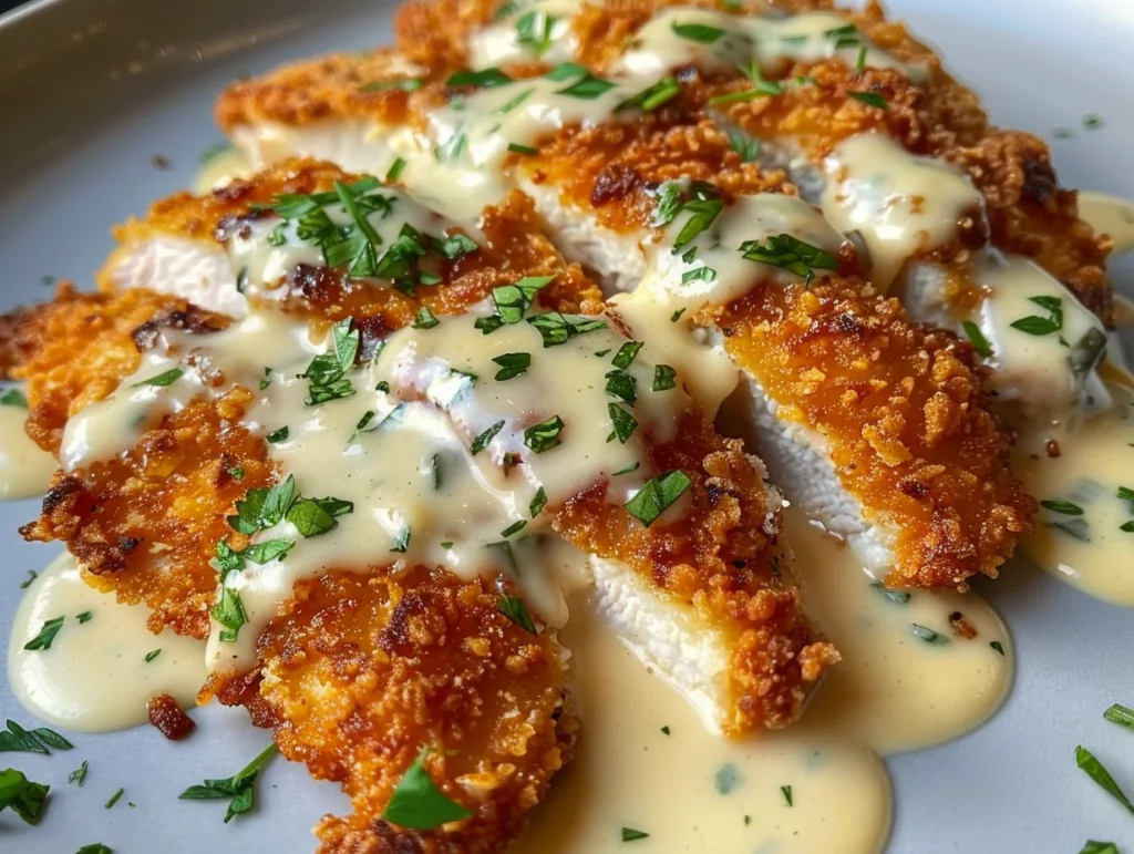 Crispy Parmesan Chicken with Creamy Garlic Sauce: A Weeknight Comfort Food Classic 2