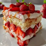 Heaven on Earth Cake: Caramelized Strawberry Layers with Vanilla Pudding