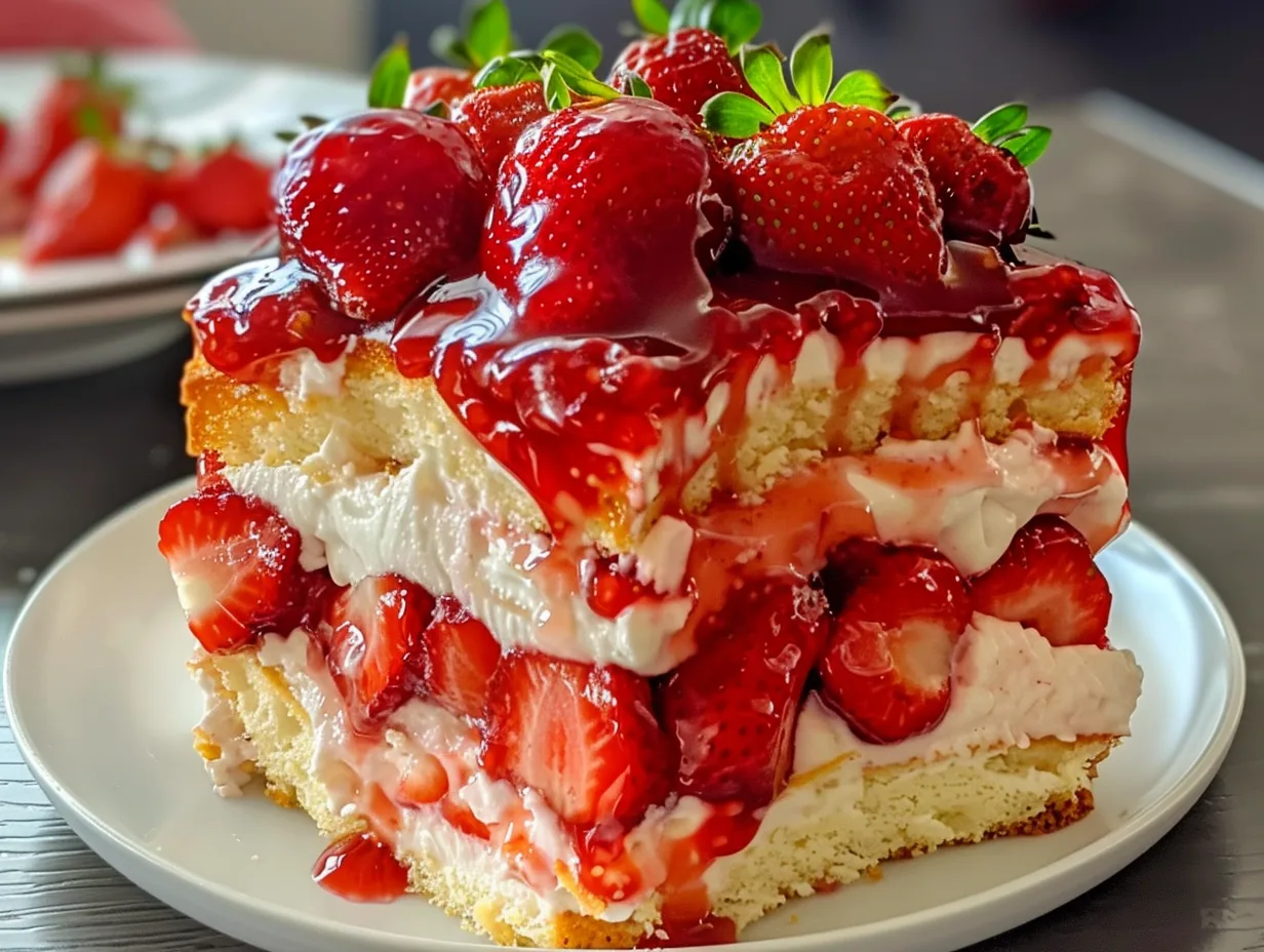 Heaven on Earth Cake: Caramelized Strawberry Layers with Vanilla Pudding