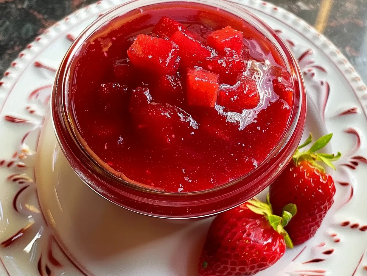 Irresistible Rhubarb Sauce with Strawberry Jello Recipe