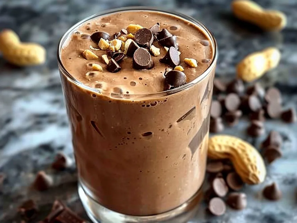 The BEST Creamy Chocolate Peanut Butter Protein Smoothie for a Decadent Boost!