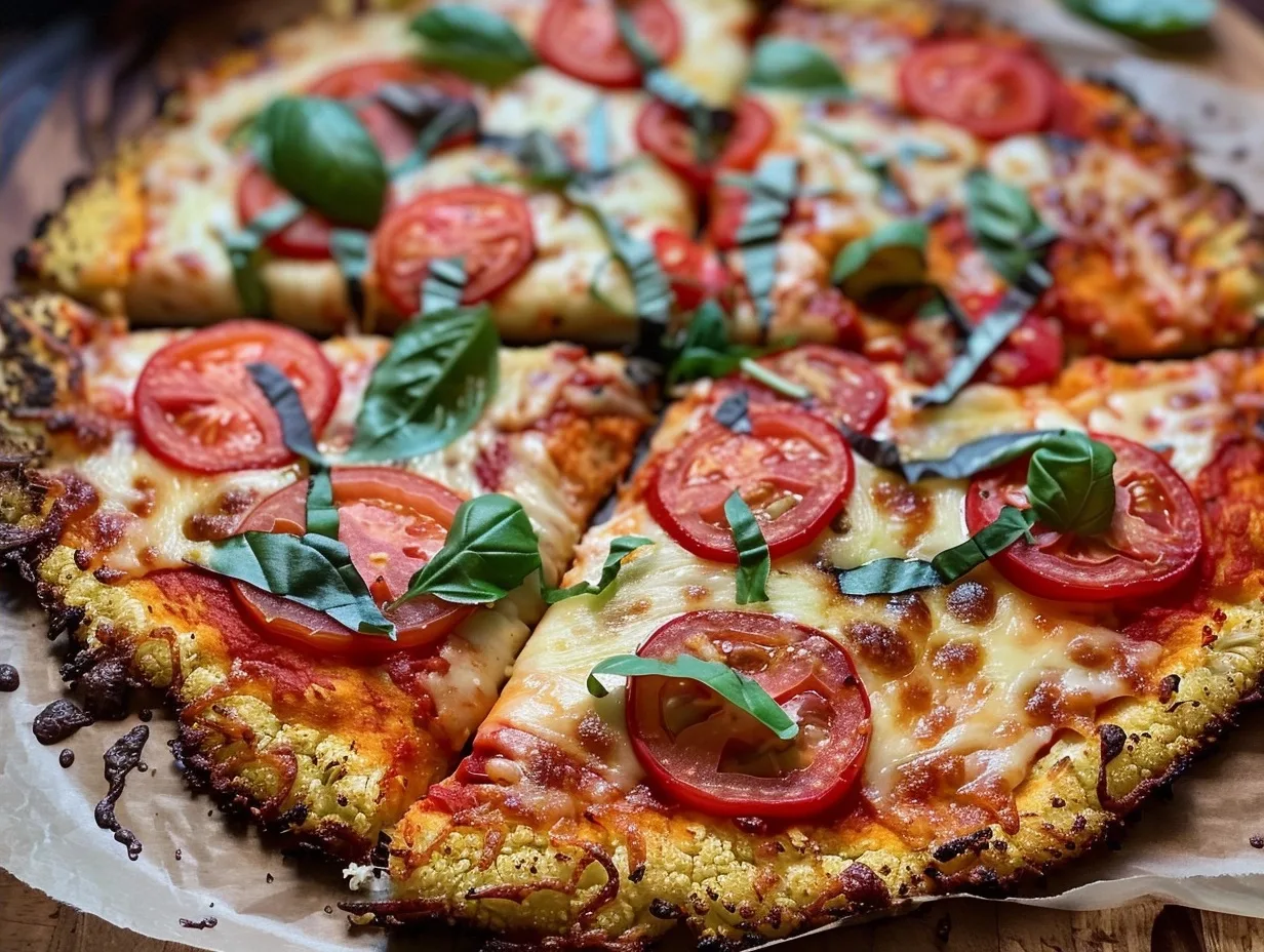 The BEST Crispy Cauliflower Pizza Crust