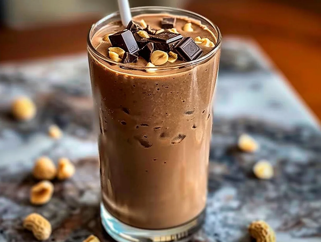 The BEST Creamy Chocolate Peanut Butter Protein Smoothie for a Decadent Boost!