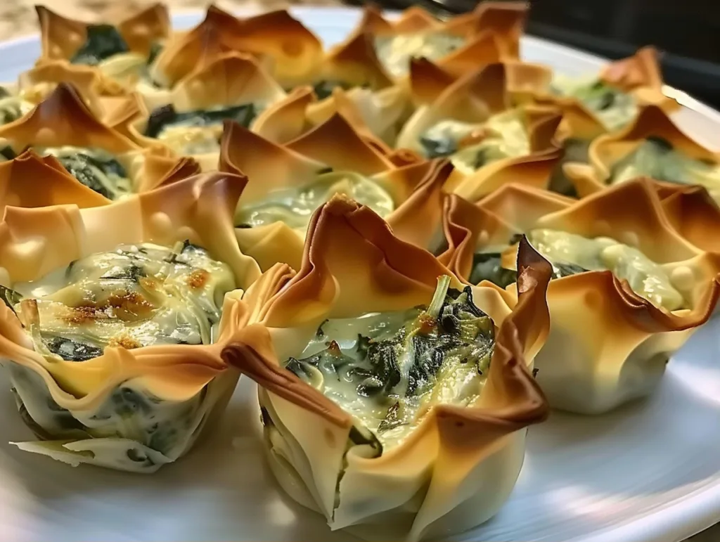Spinach and Artichoke Wonton Cups – Easy Party Appetizer