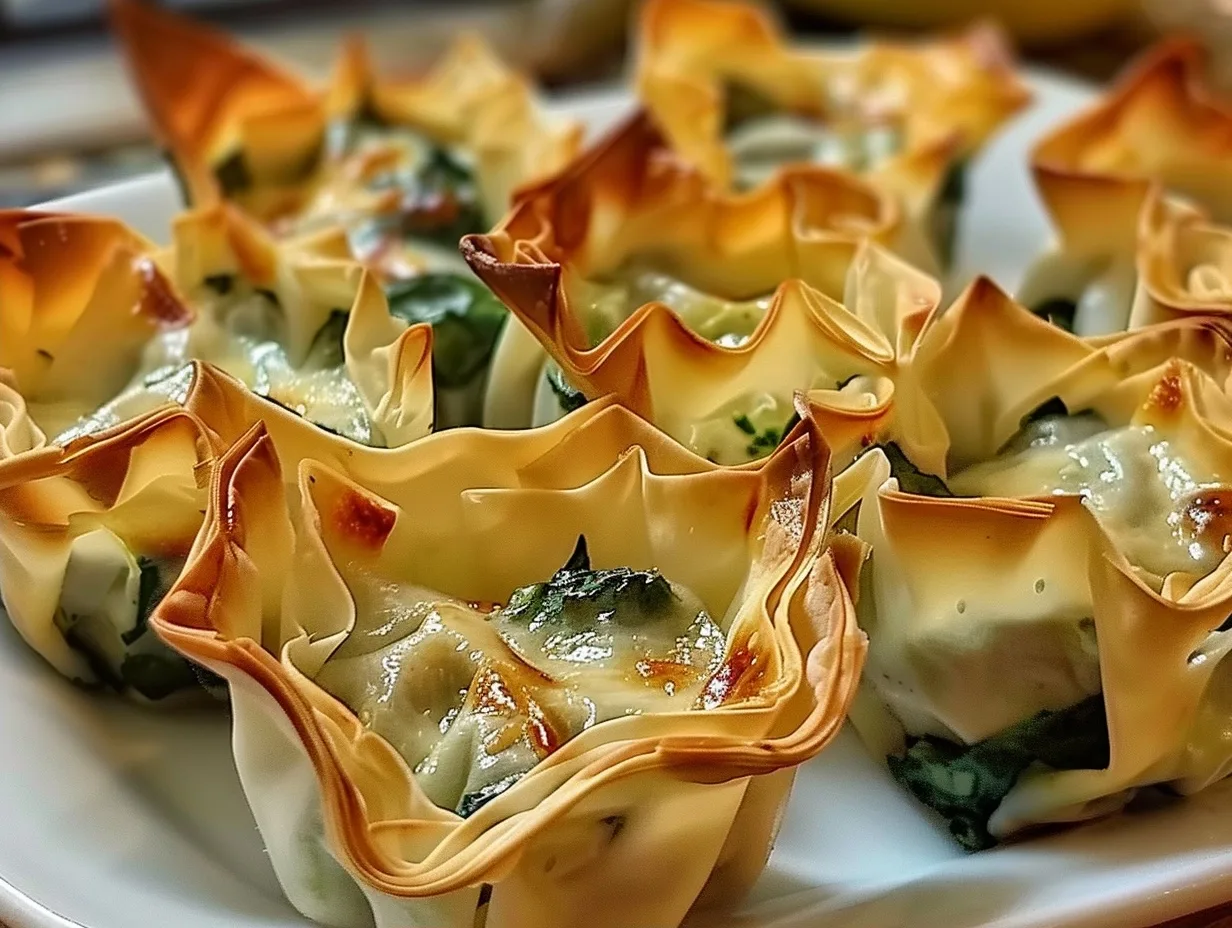 Spinach and Artichoke Wonton Cups – Easy Party Appetizer