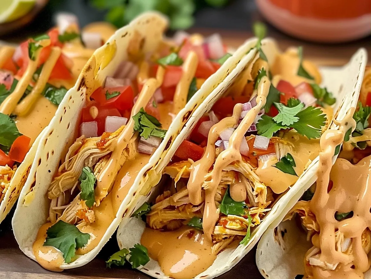 The Best Slow Cooker Queso Chicken Tacos for Cozy Nights