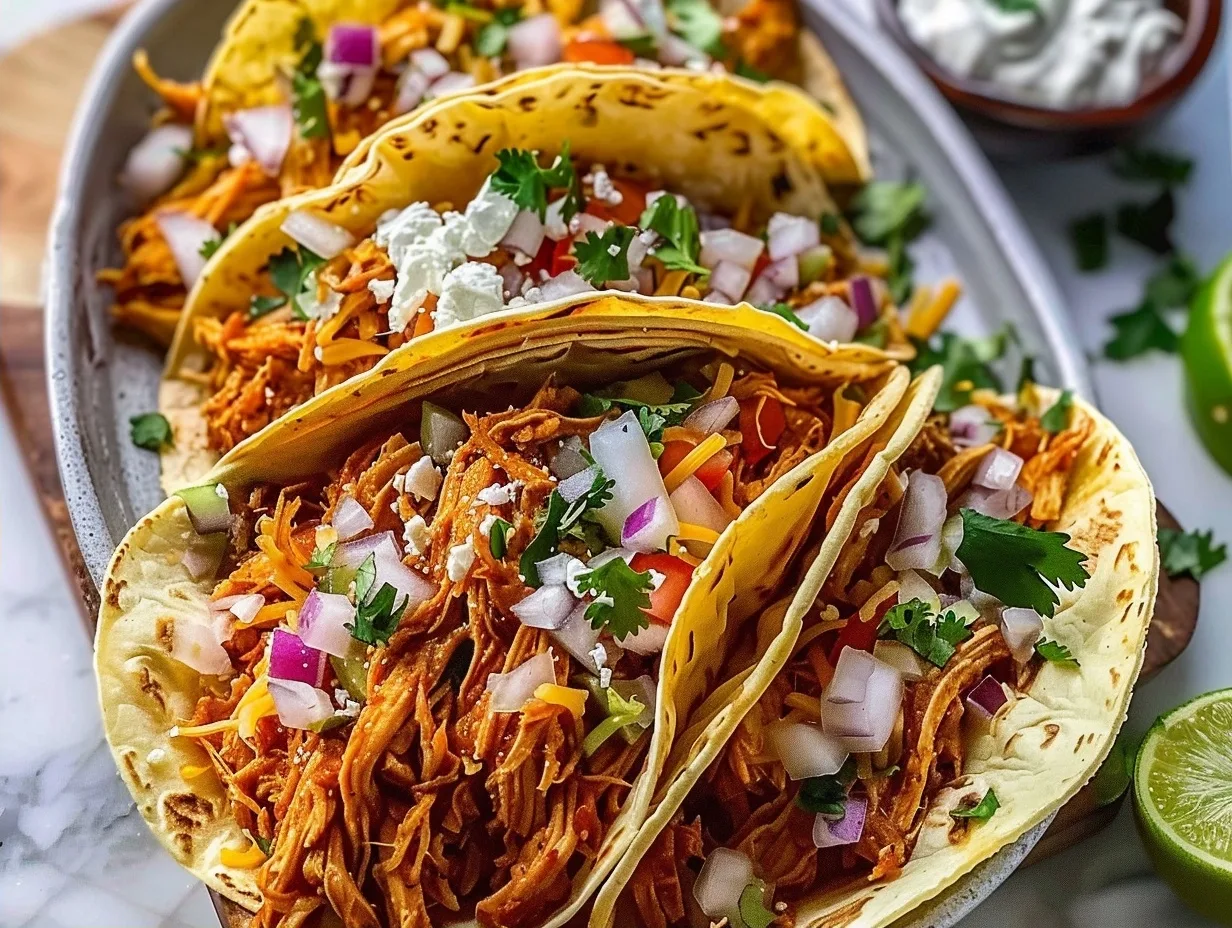 The BEST Slow Cooker Shredded Chicken Tacos for Easy Weeknight Dinners