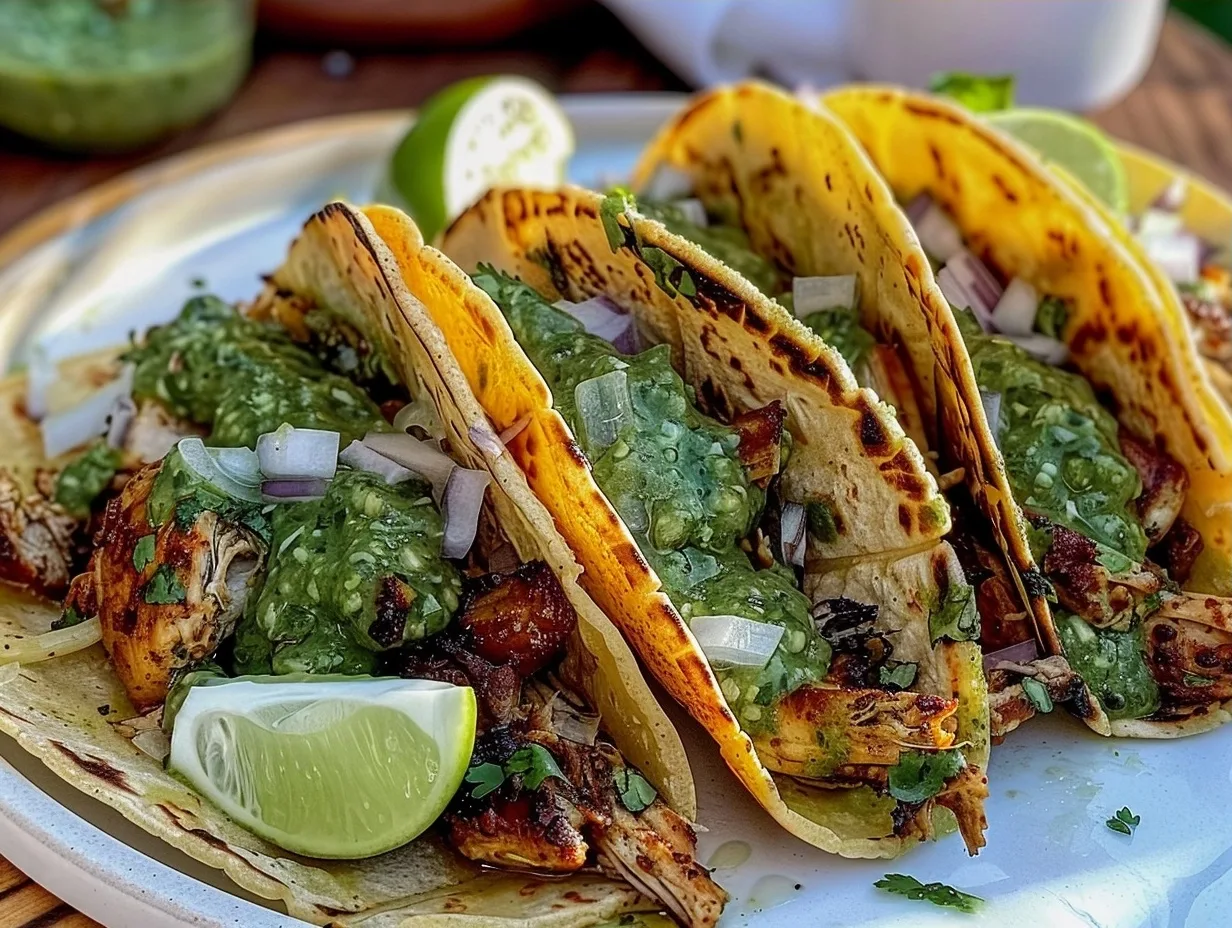 The BEST Salsa Verde Chicken Tacos Recipe