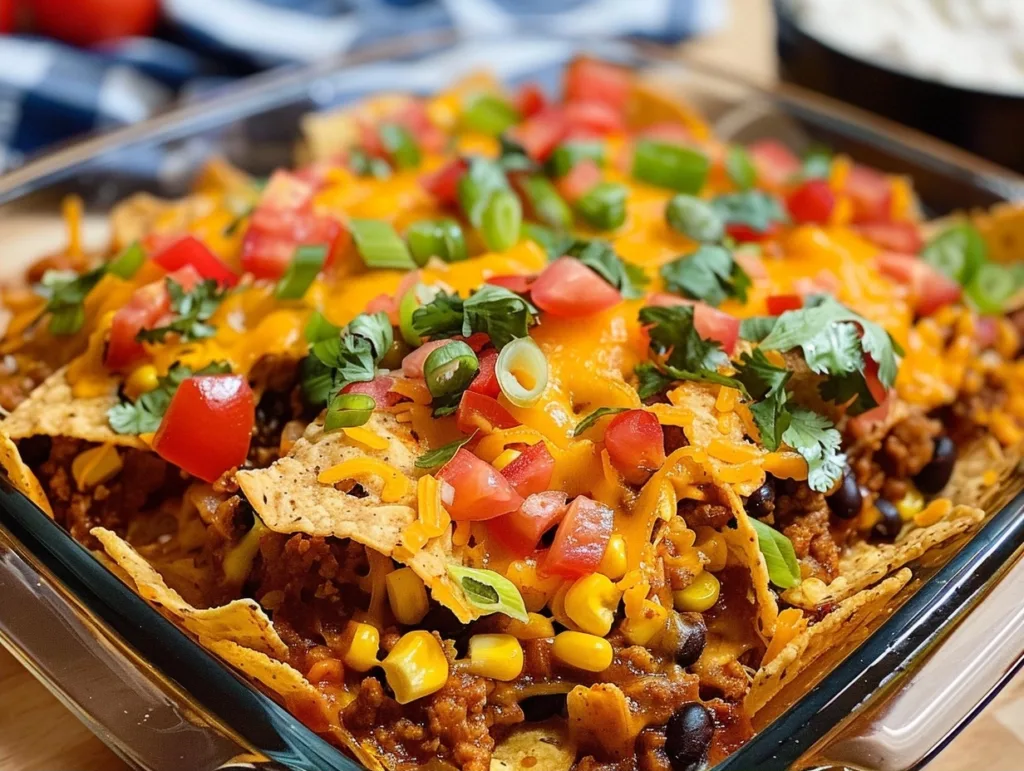 Cozy Corn & Bean Taco Casserole with Doritos Crust You Can Make in Minutes