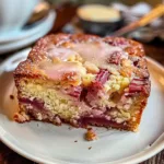 Warm Rhubarb Cake with Butter Sauce
