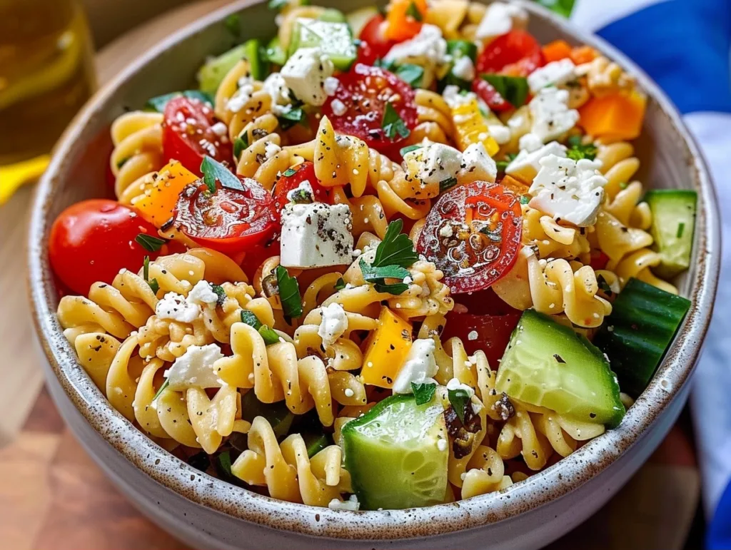 Healthy Greek Pasta Salad: Easy & Delicious!