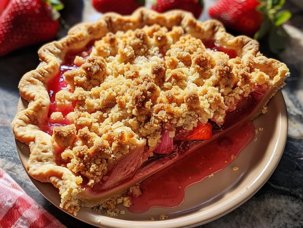 Strawberry Rhubarb Crumble Pie: The BEST Summer Dessert!