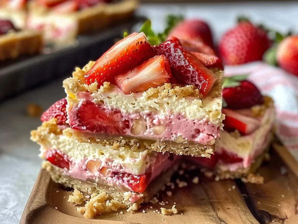 The BEST Strawberry Rhubarb Cheesecake Bars