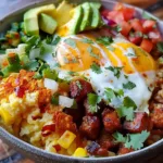 Ultimate Breakfast Burrito Bowl with Crispy Chorizo