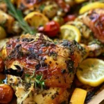 Healthy & Easy Mediterranean Lemon Herb Roasted Chicken