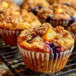 Easy Sourdough Peach Blueberry Cobbler Muffins: Your New Favorite Breakfast Treat