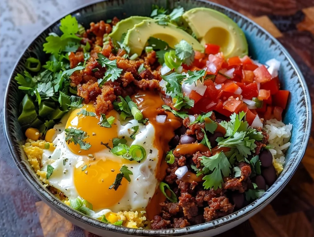 Ultimate Breakfast Burrito Bowl with Crispy Chorizo