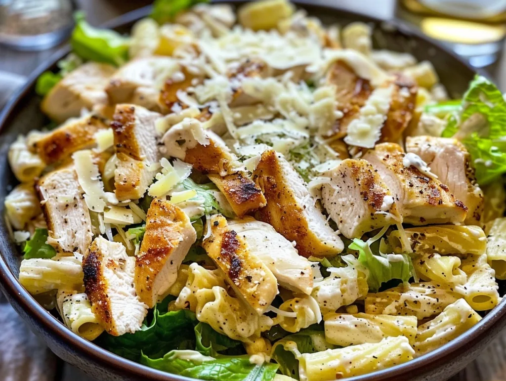 The Ultimate Chicken Caesar Pasta Salad