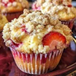 Strawberry Cream Cheese Muffins with Streusel Crumb Topping