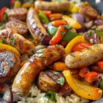 10 Minute Air Fryer Chicken Sausage and Veggies