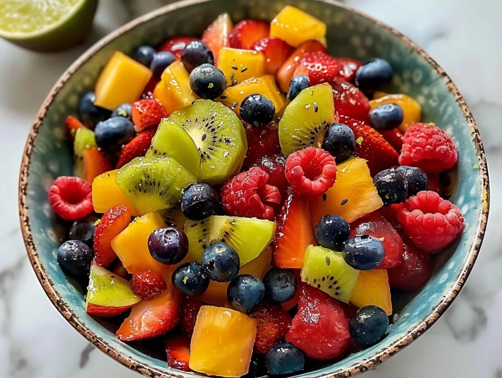 The Best Fruit Salad with Honey Lime Dressing