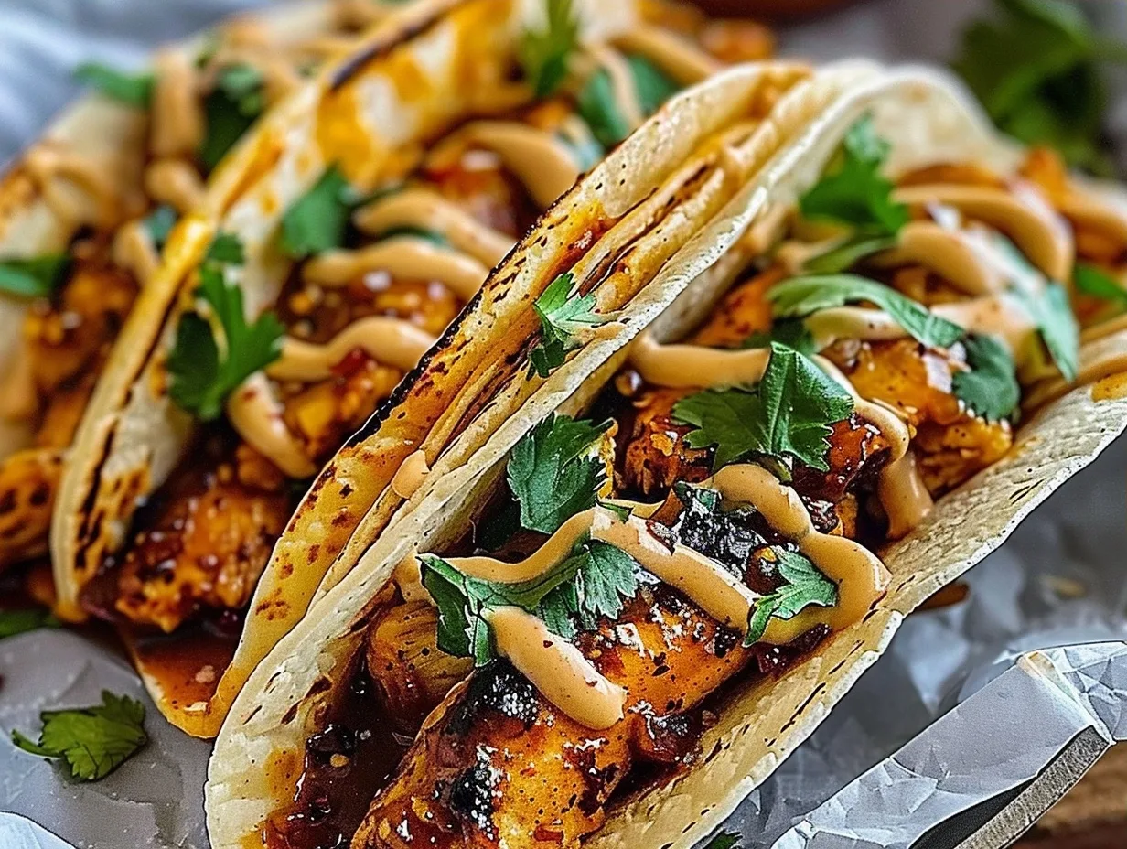 Garlic Butter Honey BBQ Chicken Tacos: Family Favorite!