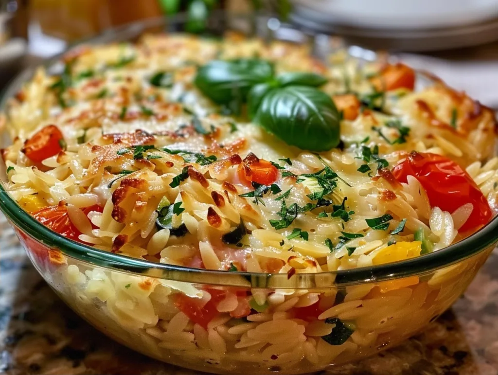 Vegetable and Ricotta Baked Orzo: Cozy & Delicious Dinner