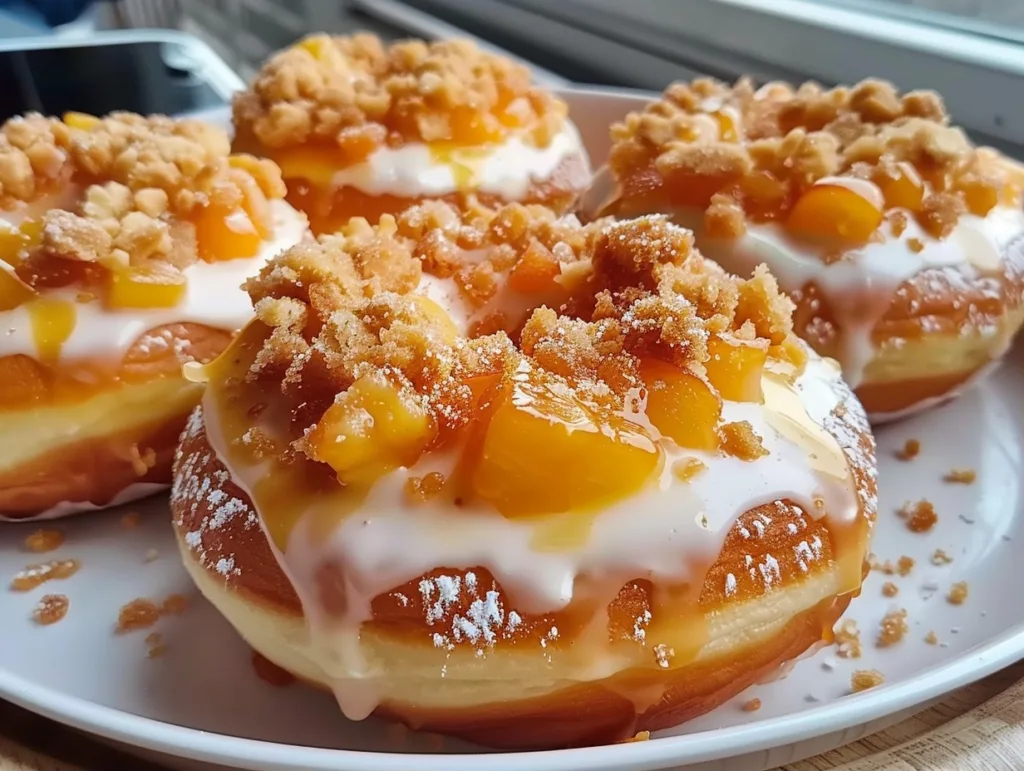 Peach Cobbler Cheesecake Donuts: A Dreamy Treat! 4 Peach Cobbler Cheesecake Donuts: A Dreamy Treat!