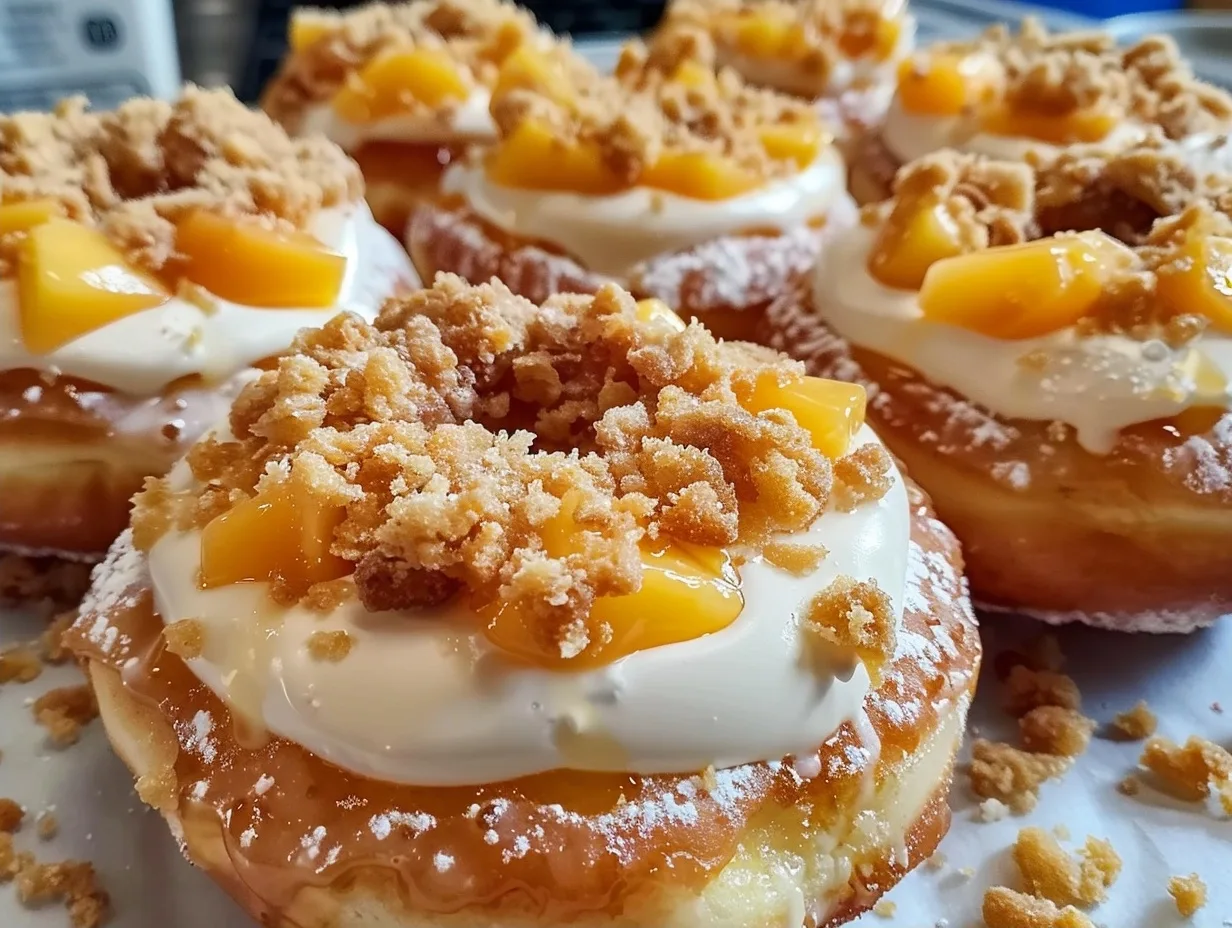 Peach Cobbler Cheesecake Donuts: A Dreamy Treat! 3 Peach Cobbler Cheesecake Donuts: A Dreamy Treat!