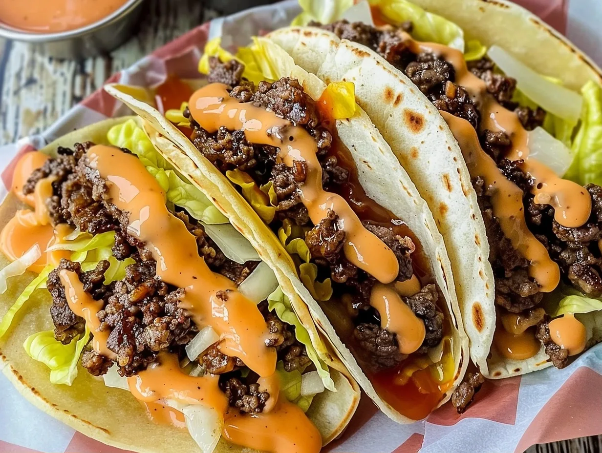 Smash Burger Tacos: The Ultimate Craveable Recipe + Homemade Burger Sauce 3 Smash Burger Tacos: The Ultimate Craveable Recipe + Homemade Burger Sauce