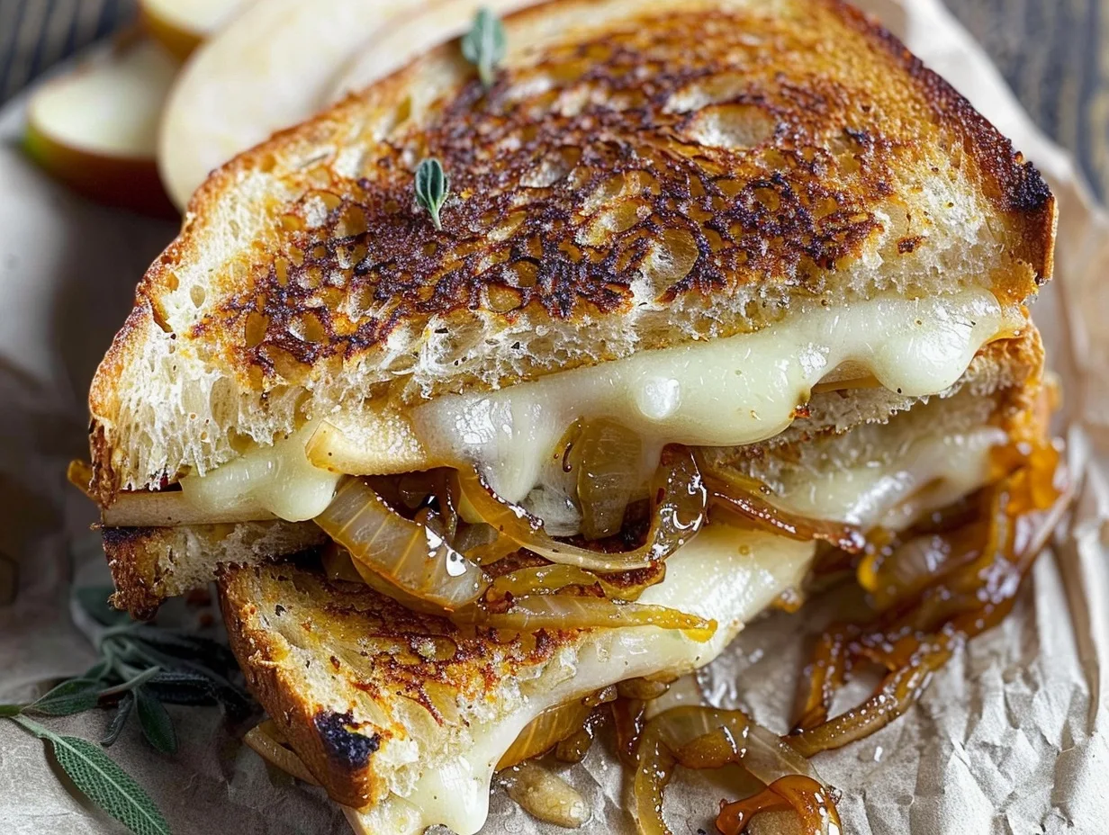 Caramelized Onion and Apple Grilled Cheese Sandwich 3 Caramelized Onion and Apple Grilled Cheese Sandwich