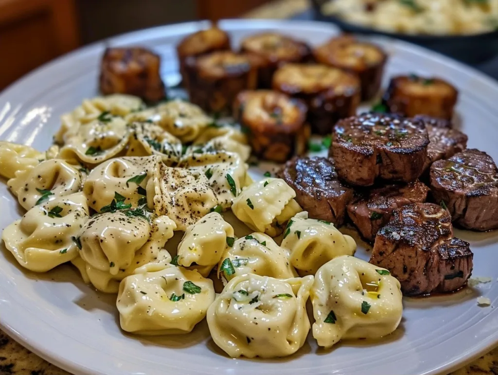 Garlic Butter Steak Bites & Creamy Alfredo Tortellini: The Ultimate Comfort Meal 4 Garlic Butter Steak Bites & Creamy Alfredo Tortellini: The Ultimate Comfort Meal