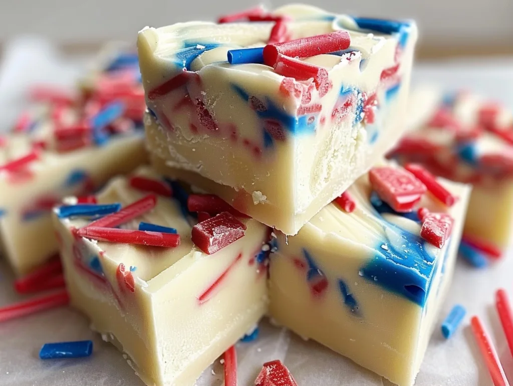 4th of July White Chocolate Fudge