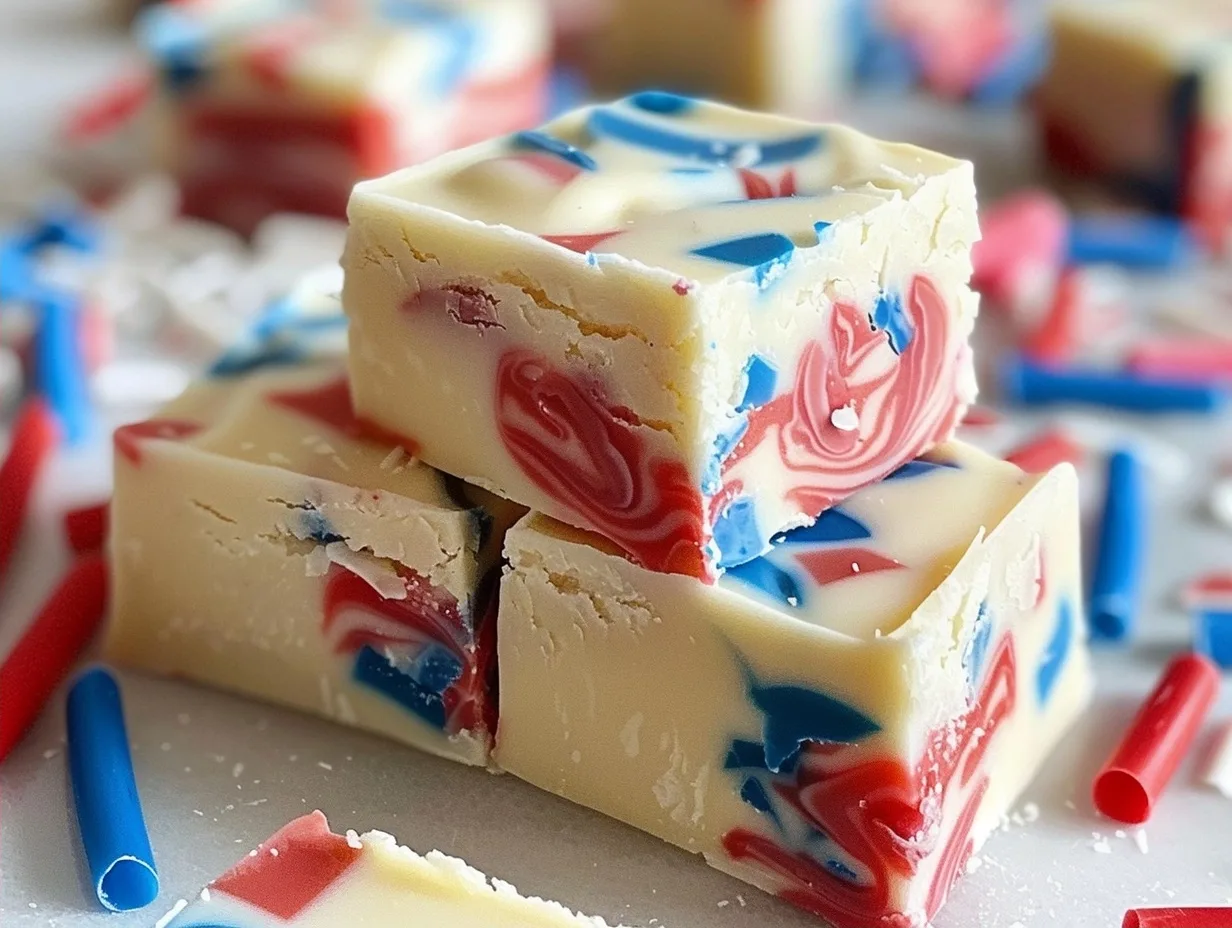 4th of July White Chocolate Fudge
