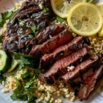 Grilled Skirt Steak with Lemon Herb Couscous Salad