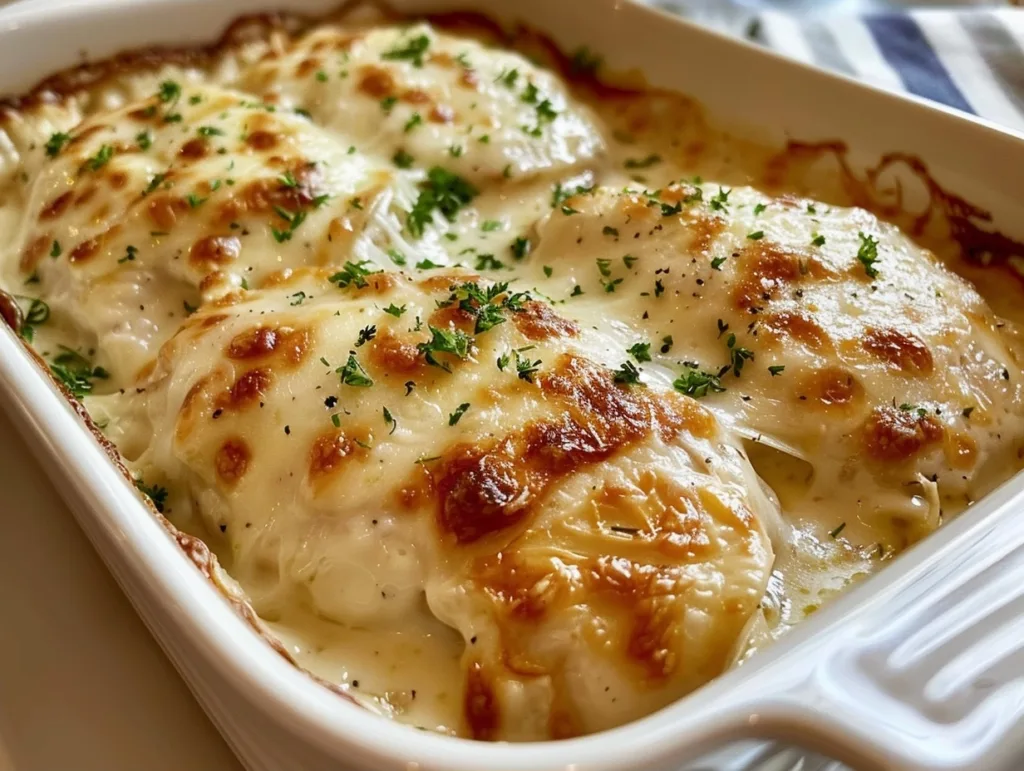 Creamy Parmesan Baked Caesar Chicken