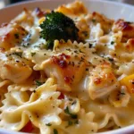 30-Minute Creamy Cheddar & Havarti Chicken Bowtie Pasta