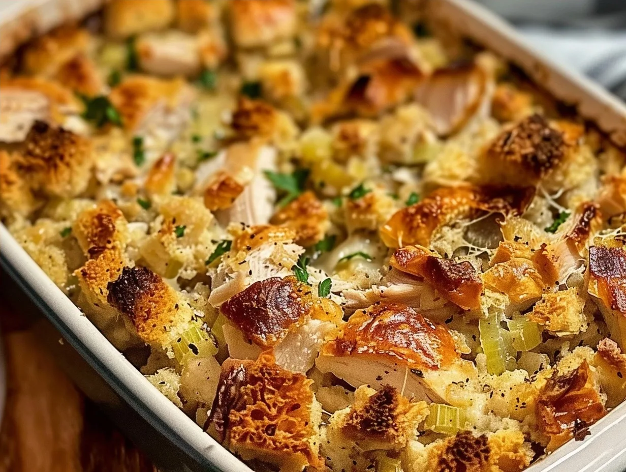 Stovetop Stuffing Chicken Casserole with Rotisserie Chicken: Cozy & Easy! 3 Stovetop Stuffing Chicken Casserole with Rotisserie Chicken: Cozy & Easy!
