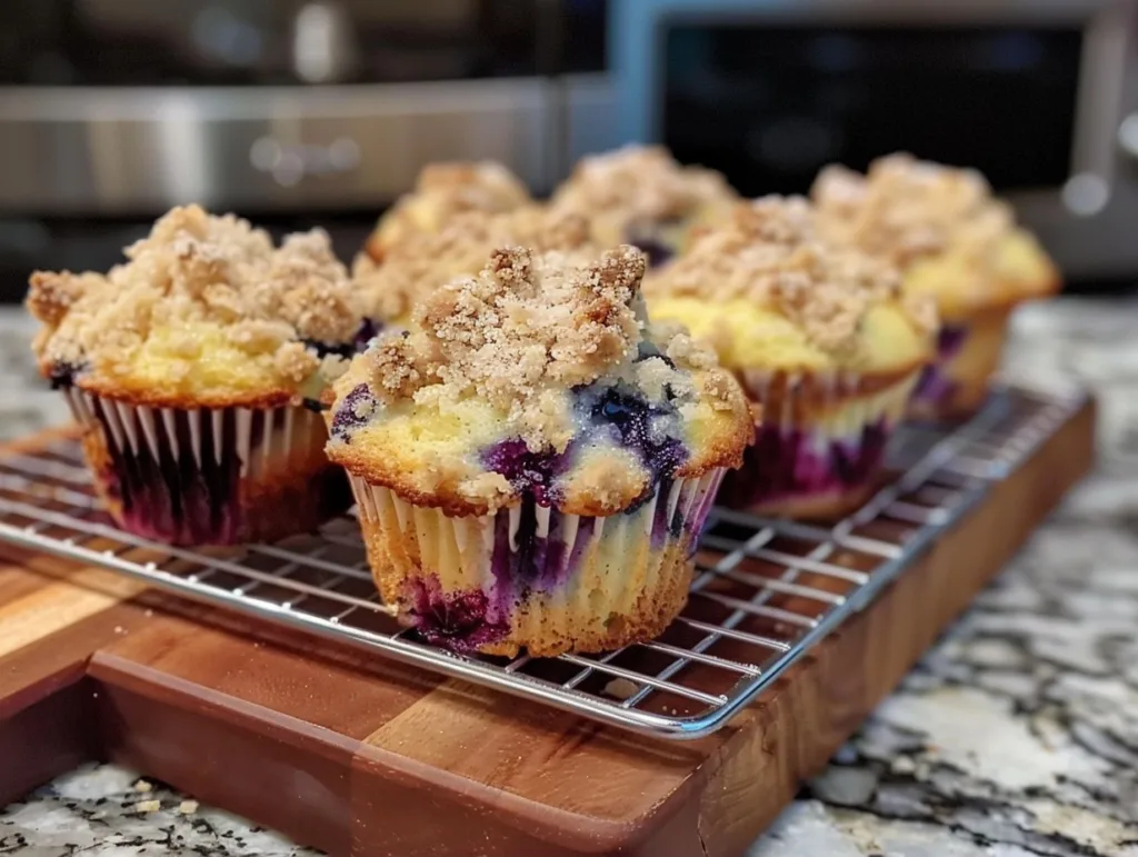Easy Blueberry Muffins Recipe with Crunchy Streusel Topping