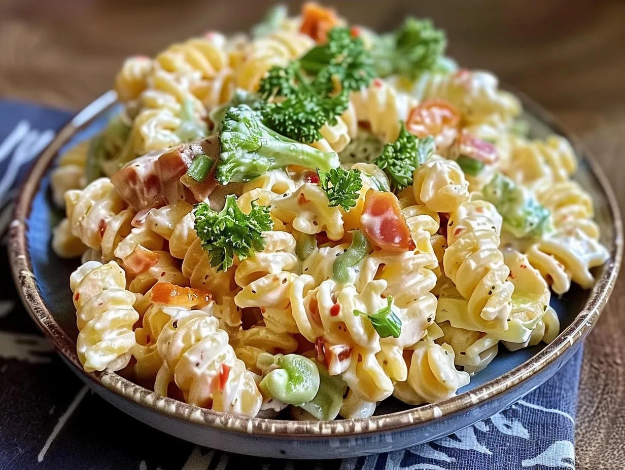 Easy Creamy Pasta Salad Recipe: The Viral Hit