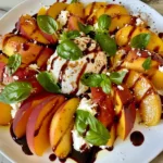 Easy Peach Burrata Salad with Balsamic Glaze