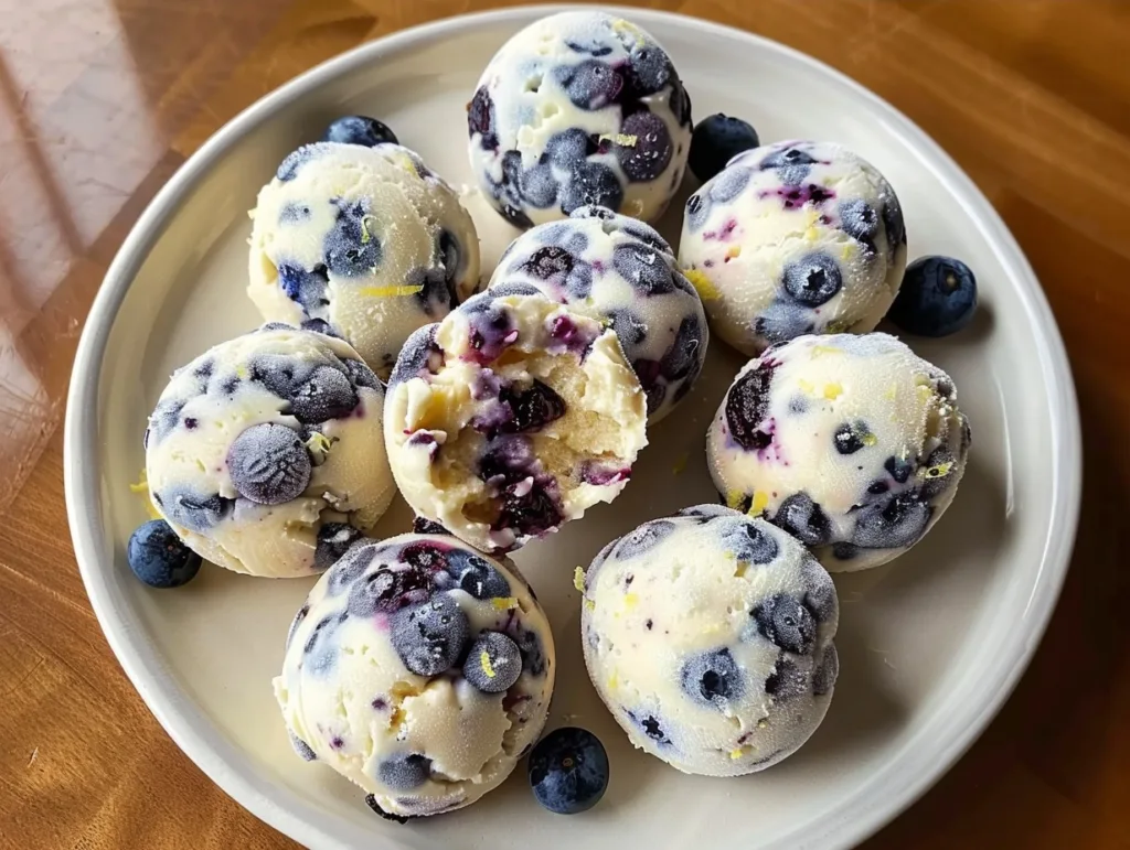 Frozen Lemon Blueberry Cottage Cheese Bites Recipe