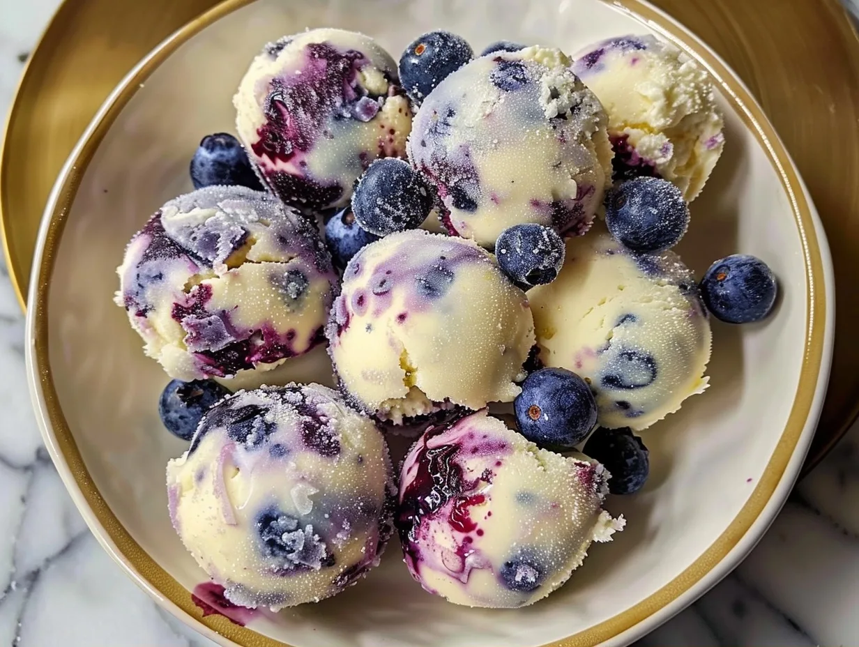 Frozen Lemon Blueberry Cottage Cheese Bites Recipe