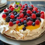 BEST Pavlova with Lemon Curd and Berries Recipe