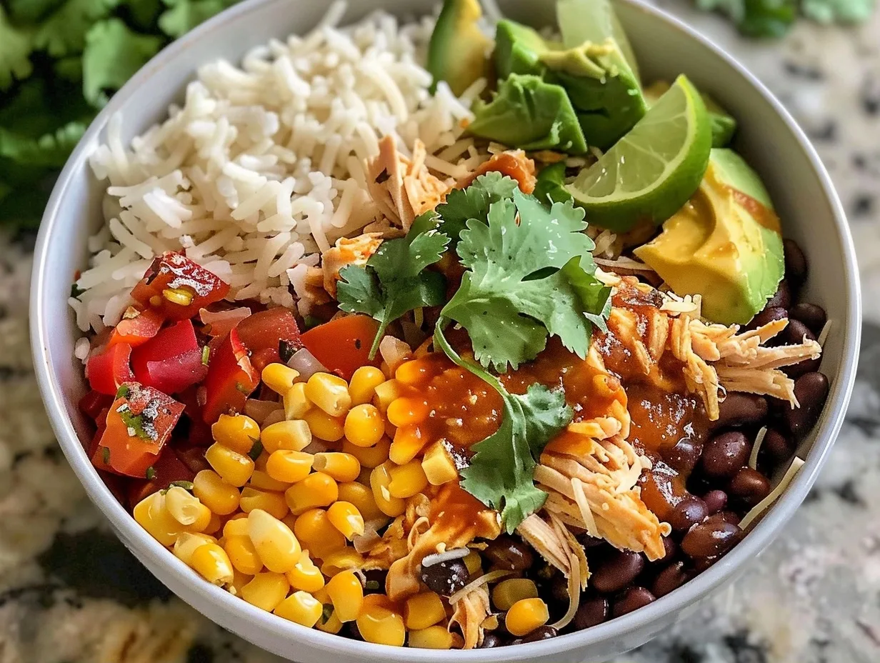 The Best Slow Cooker Chicken Burrito Bowl