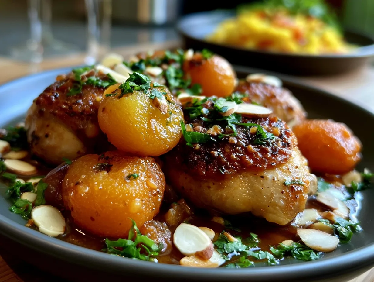 Persian Chicken with Apricots and Almonds 1