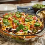 Classic 7 Layer Taco Dip with Ground Beef (High-Protein)