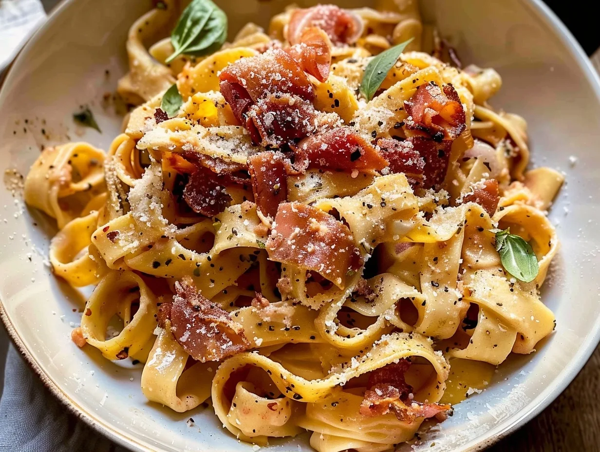 Creamy Roasted Tomato Ricotta Pasta with Crispy Prosciutto