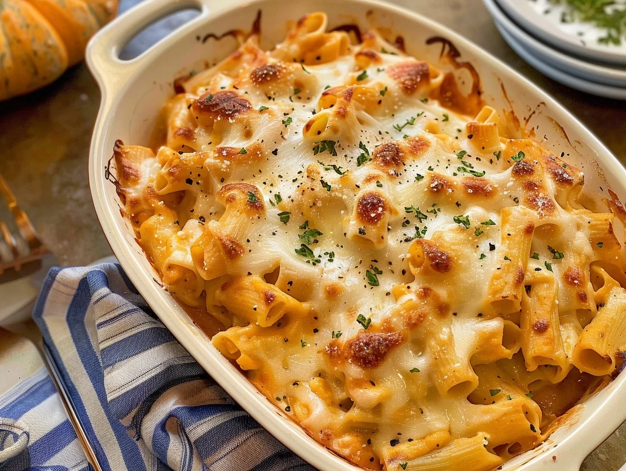 Creamy Pumpkin Ricotta Pasta Bake