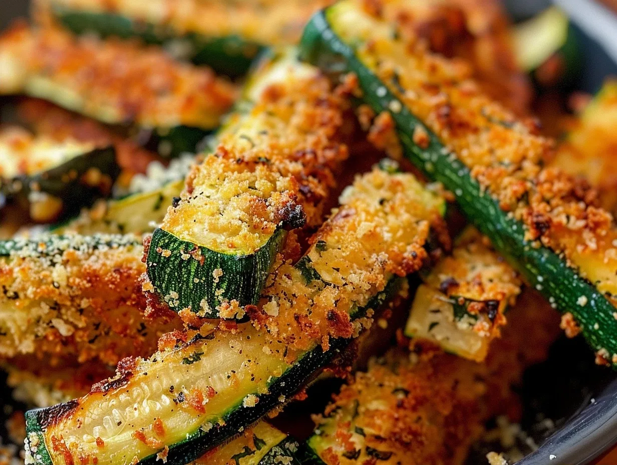 Crispy Parmesan Garlic Zucchini Fries Oven-Baked Delight